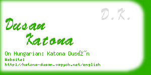 dusan katona business card